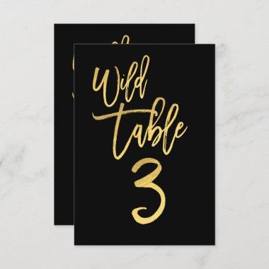 Gold Script Wild Birthday Party Table Number 3