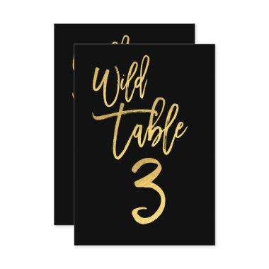 Gold Script Wild Birthday Party Table Number 3