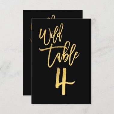 Gold Script Wild Birthday Party Table Number 4