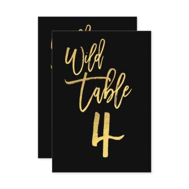 Gold Script Wild Birthday Party Table Number 4