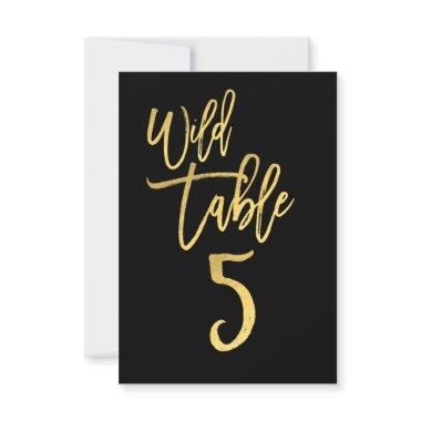 Gold Script Wild Birthday Party Table Number 5