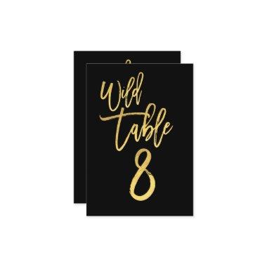 Gold Script Wild Birthday Party Table Number 8