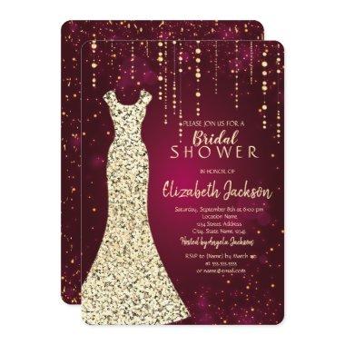 Gold Sequins Dress,Confetti Burgundy