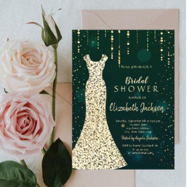 Gold Sequins Dress,Green Bridal Shower Invitations
