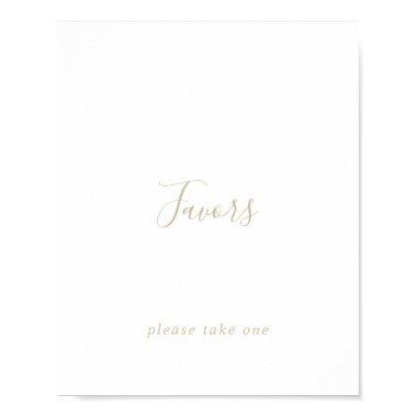 Gold Simple Minimalist Favors Sign