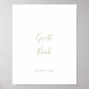 Gold Simple Minimalist Guest Book Sign