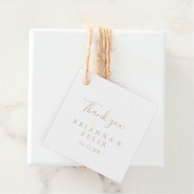 Gold Simple Minimalist Wedding Favor Tags