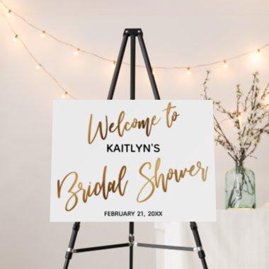 Gold Simple Typography Bridal Shower Welcome Foam Board