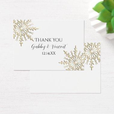 Gold Snowflake Winter Wedding Favor Tags