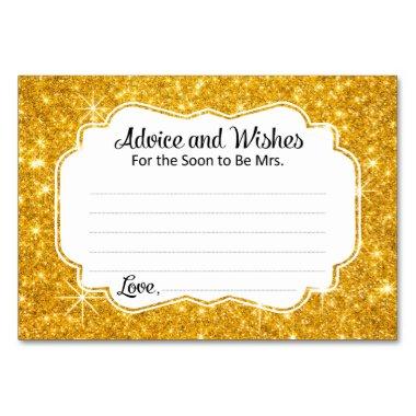 Gold Sparkle Advice and Wishes Bridal Shower Invitations