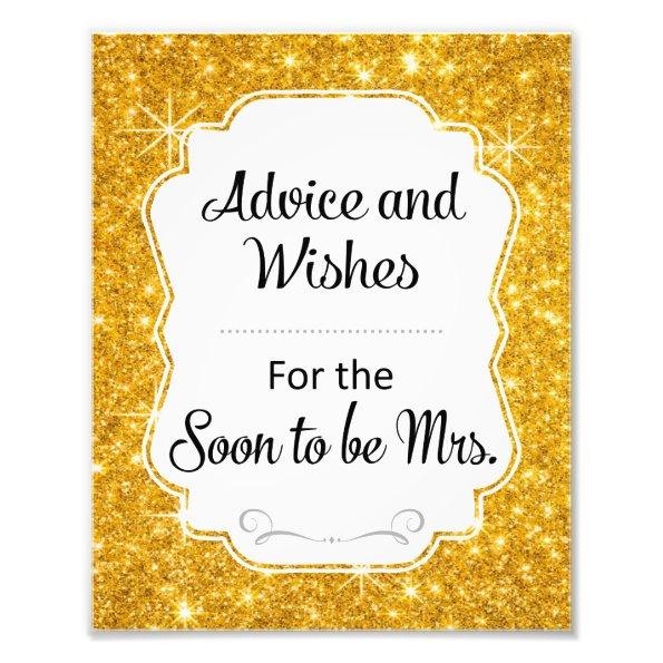 Gold Sparkle  Advice and Wishes Sign