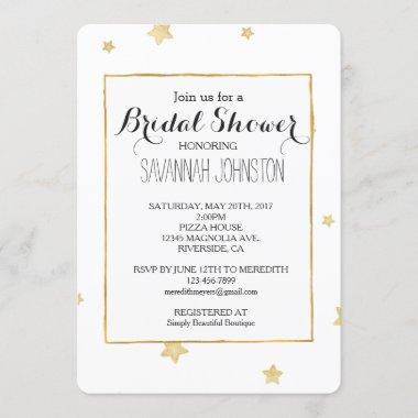 Gold Stars bridal shower Invitations