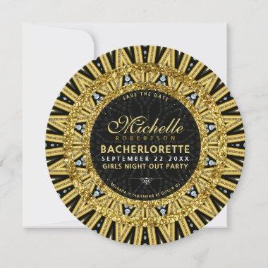 Gold Sun Diamond Girls Night Out Party Invitations