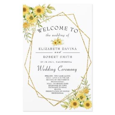 Gold Sunflower Geometric Rustic Elegant Wedding