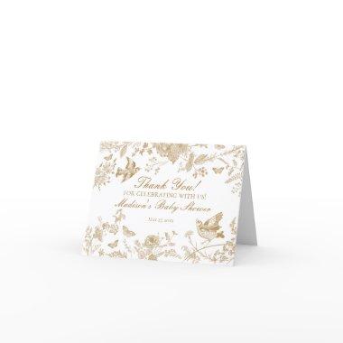 Gold Toile De Jouy Vintage Floral Thank You
