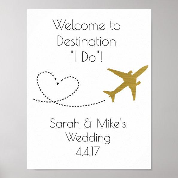 Gold, Travel Themed Decoration-Wedding Sign