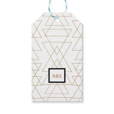 Gold Triangles Chic White Modern Glamour Gift Tags