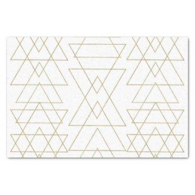 Gold Triangles Chic White Modern Glamour Tissue Paper