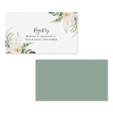 Gold Tropical Foliage Wedding Gift Registry Enclosure