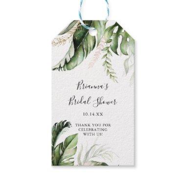 Gold Tropical Greenery Bridal Shower Gift Tags