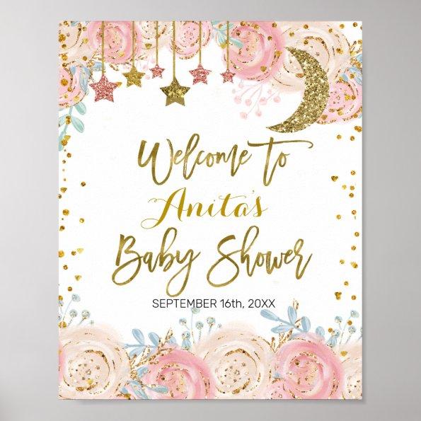 Gold twinkle twinkle Baby Shower Welcome Sign