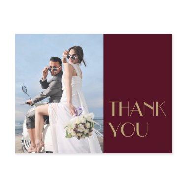 Gold Type Deco | Burgundy Wedding Photo Thank You Post