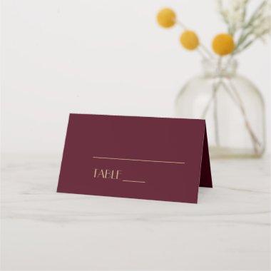 Gold Type Deco | Burgundy Wedding Place Invitations Tent