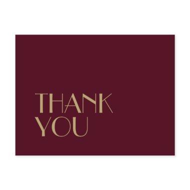 Gold Type Deco | Burgundy Wedding Thank You Post