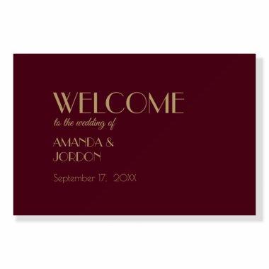 Gold Type Deco | Burgundy Wedding Welcome Sign