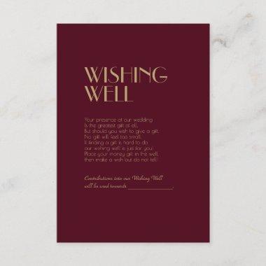 Gold Type Deco | Burgundy Wedding Wishing Well Enclosure Invitations