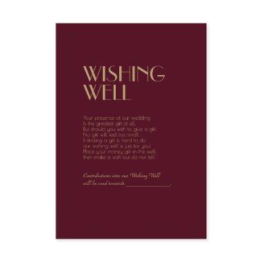 Gold Type Deco | Burgundy Wedding Wishing Well Enclosure Invitations