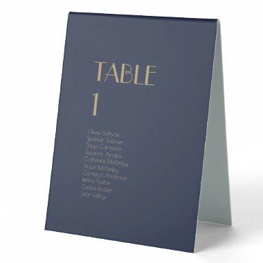 Gold Type Deco | Dark Navy Guests Table Tent Sign