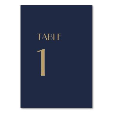 Gold Type Deco | Dark Navy Table Numbers Sign