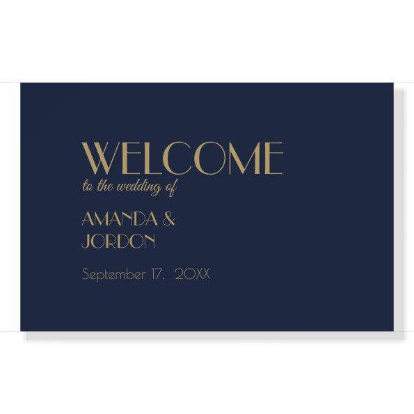 Gold Type Deco | Dark Navy Wedding Welcome Sign