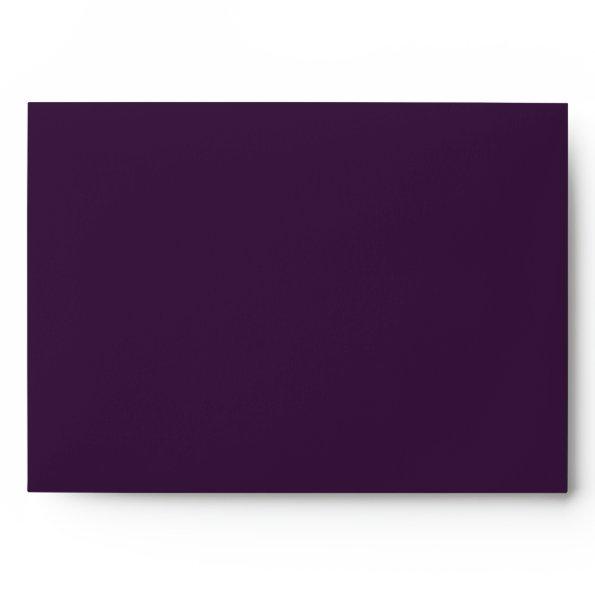 Gold Type Deco | Dark Purple Wedding  Envelope