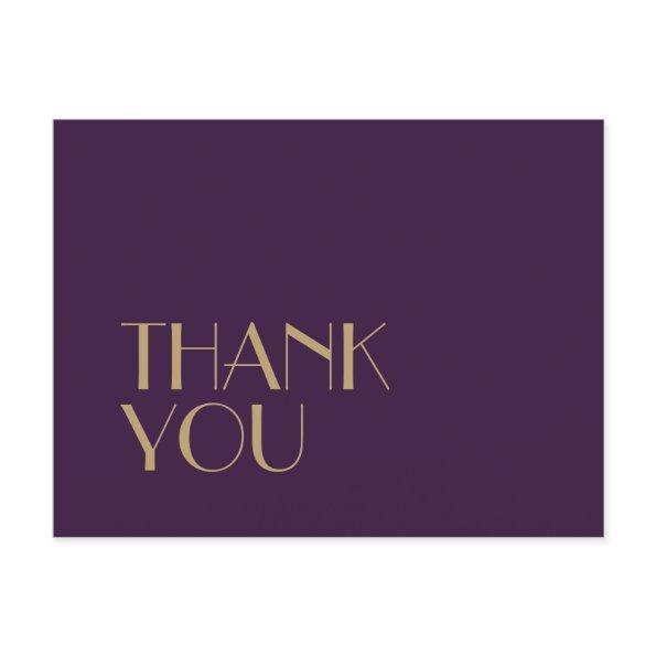 Gold Type Deco | Dark Purple Wedding Thank You Post