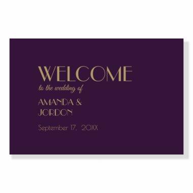 Gold Type Deco | Dark Purple Wedding Welcome Sign