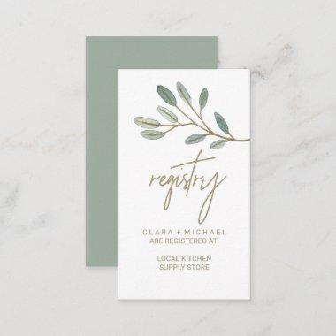 Gold Veined Eucalyptus Gift Registry Enclosure Invitations