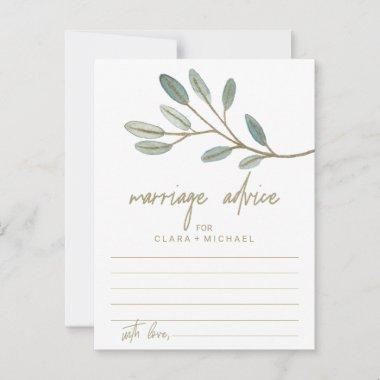 Gold Veined Eucalyptus Marriage Advice Cards