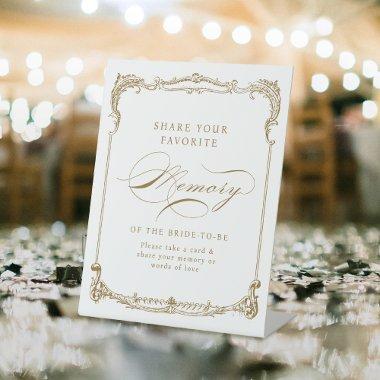 Gold Vintage Script Share a Memory  Pedestal Sign