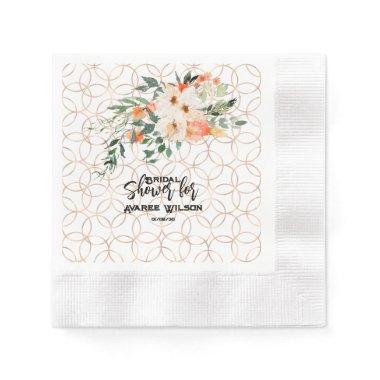 Gold Wedding Ring Pattern with Orange Roses Napkins