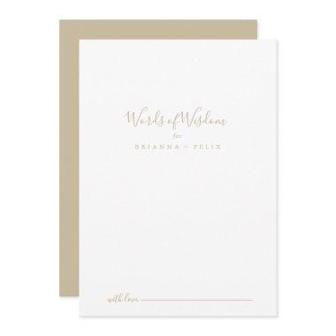 Gold Wedding Words of Wisdom Advice Card