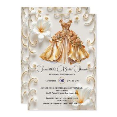 Gold white ballgown bride to be