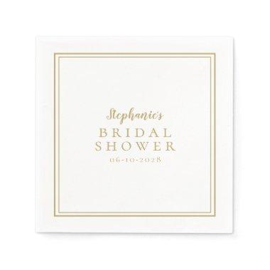 Gold White  Wedding Simple Modern Napkins