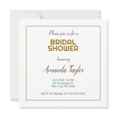 Gold White Color Minimalist  Save The Date