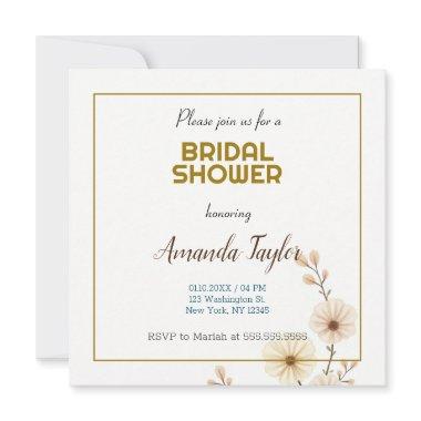 Gold White Color Minimalist  Save The Date