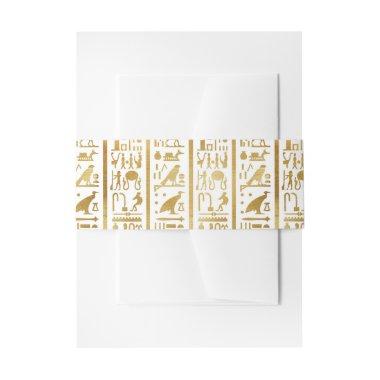 Gold & White Egyptian Egypt Glam Modern Chic Party Invitations Belly Band