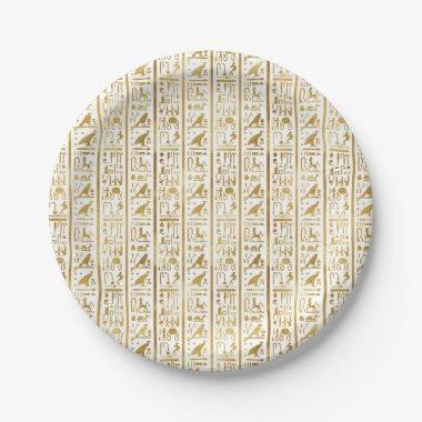 Gold & White Egyptian Egypt Glam Modern Chic Party Paper Plates