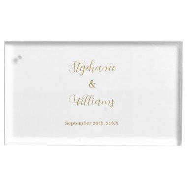 Gold White Elegant Simple Name Wedding Classy 2024 Place  Holder
