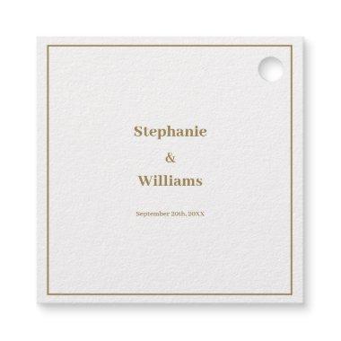 Gold White Elegant Wedding Minimal Modern Foil Favor Tags